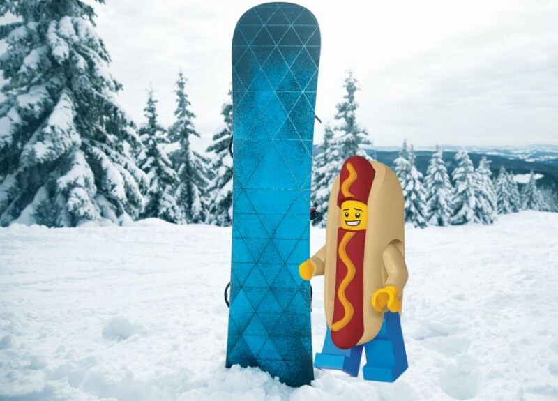 Snowboarding hotdog