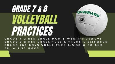 grade 7&8 volley ball practices
